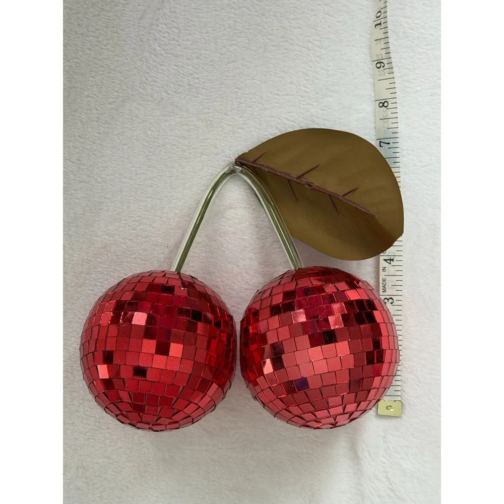Cherry Disco Ball Art Red Hanging Retro Reflective Mirror Decoration 8